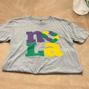 Gray T-Shirt with Colorful NOLA Print